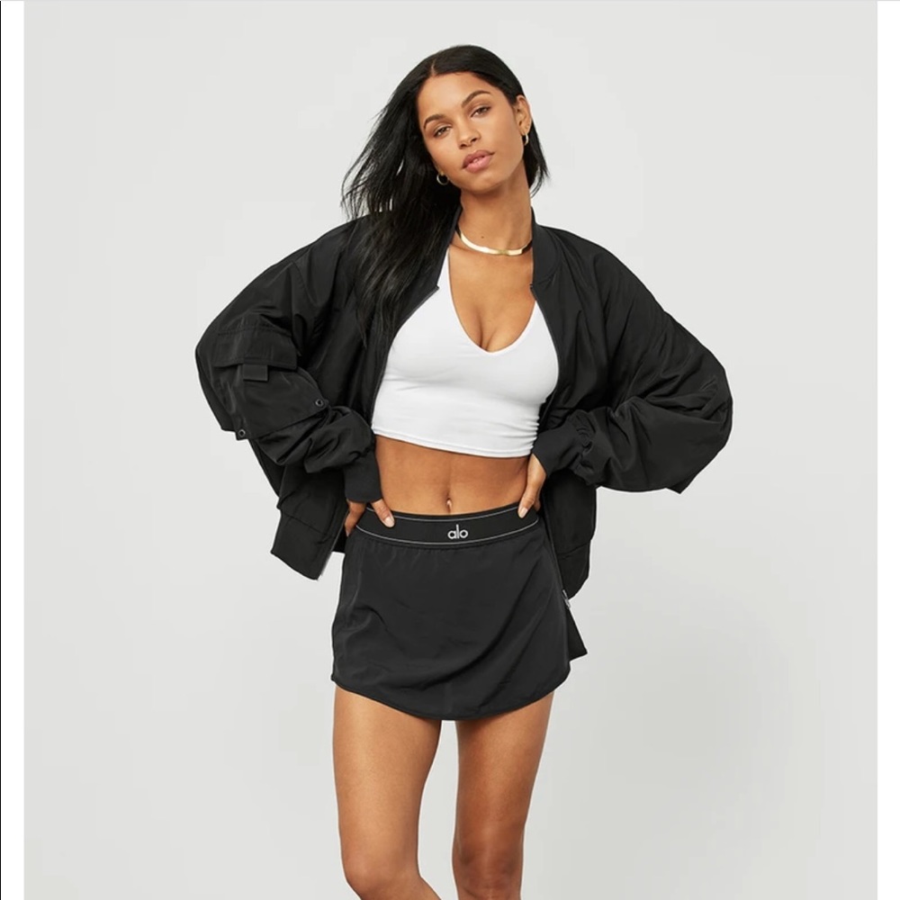 Aloyoga NWT Black Match Point Tennis Skirt Size L